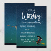 Drink op getuigen Dark Halloween Party Invitation Kaart (Voorkant / Achterkant)