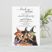 Drink op heksen Bachelorette Party Halloween Kaart (Staand voorkant)