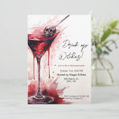 Drink op heksen bloedige halloween cocktails party kaart (Staand voorkant)