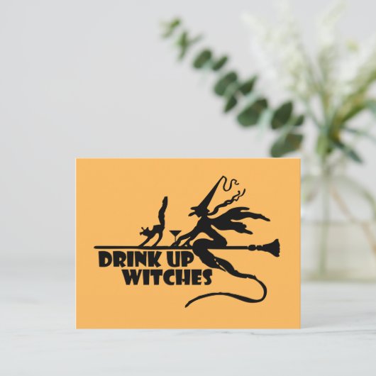 Drink op heksen briefkaart (Staand voorkant)