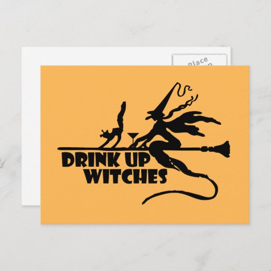 Drink op heksen briefkaart (Voorkant / Achterkant)