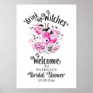 Drink op Heksen Bruiloft Borrel Welcome Bord Poster