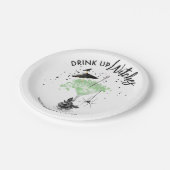 Drink op Heksen Cocktail Halloween Bruiloftsfeest Papieren Bordje (Gekanteld)