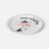 Drink op Heksen Cocktail Halloween Bruiloftsfeest Papieren Bordje (Gekanteld)