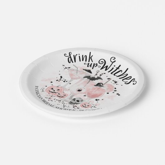 Drink op Heksen Cocktail Halloween Bruiloftsfeest Papieren Bordje (Gekanteld)