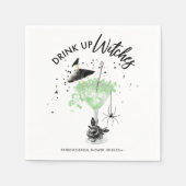 Drink op Heksen Cocktail Halloween Bruiloftsfeest Servet (Voorkant)