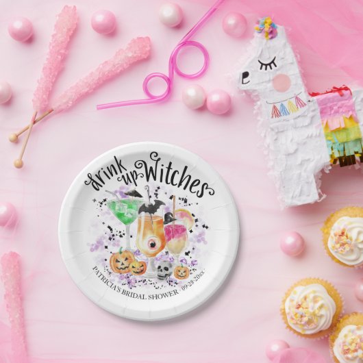 Drink op heksen Cocktail Halloween Vrijgezellenfee Papieren Bordje (Feest)