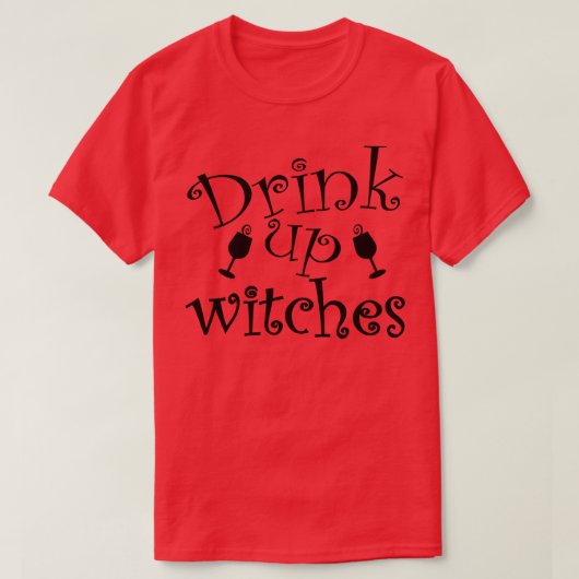 Drink op heksen Funny Halloween Design T-shirt (Design voorkant)