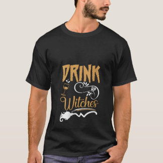 Drink op heksen Funny Halloween Party Witch Costu T-shirt