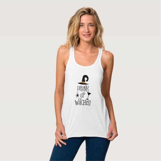 Drink op heksen Funny Humor Comical Halloween Tanktop (Volledige Voorkant)
