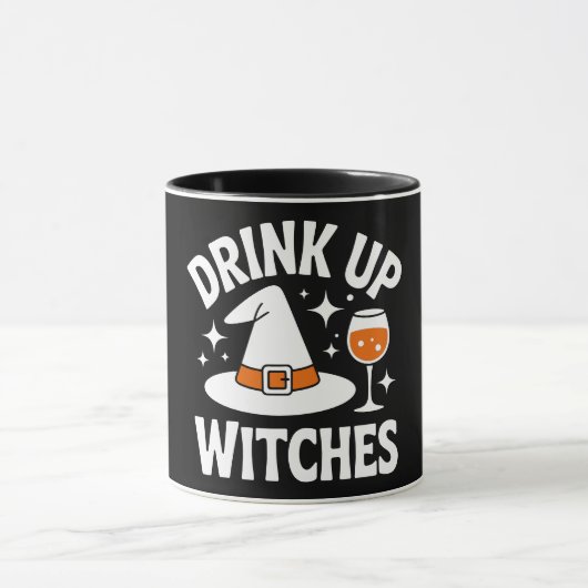 Drink Op Heksen Grappig Halloween Mok (Midden)