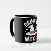 Drink Op Heksen Grappig Halloween Mok (Voorkant links)