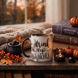Drink Op Heksen Grappige Halloween Script Quote Mok