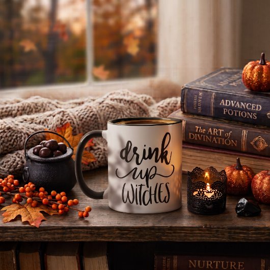 Drink Op Heksen Grappige Halloween Script Quote Mok