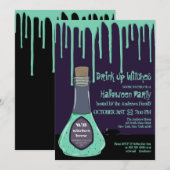 Drink op heksen Groene Potie drijft Halloween op Kaart (Voorkant / Achterkant)