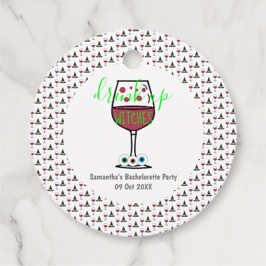 Drink op heksen Halloween Bachelorette Bedankjes Labels (Achterkant)