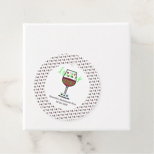 Drink op heksen Halloween Bachelorette Bedankjes Labels (In situ)