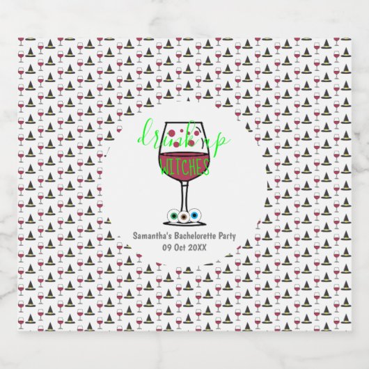 Drink op heksen Halloween Bachelorette Bier Etiket (Enkel label)