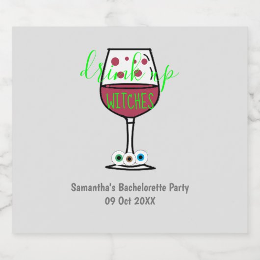 Drink op heksen Halloween Bachelorette Bier Etiket (Enkel label)
