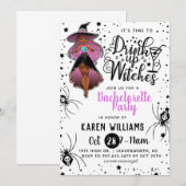 Drink op heksen Halloween Bachelorette Party Invi Kaart (Voorkant / Achterkant)
