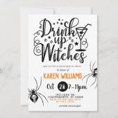 Drink op heksen Halloween Bachelorette Party Kaart (Voorkant)