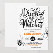 Drink op heksen Halloween Bachelorette Party Kaart (Voorkant / Achterkant)