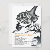 Drink op heksen Halloween Bachelorette Party Kaart (Voorkant)