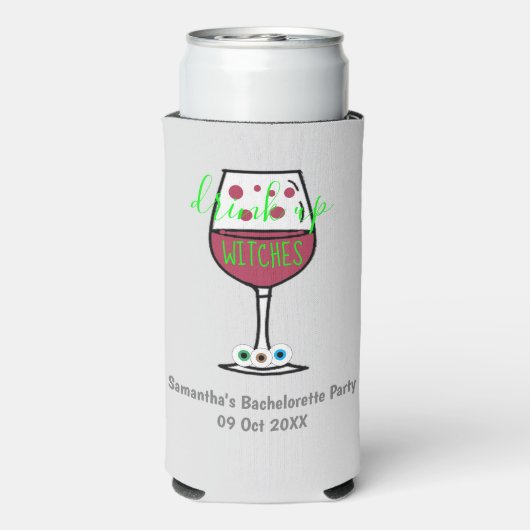 Drink op heksen Halloween Bachelorette Seltzer Blikjeskoeler (Seltzer Achterkant)