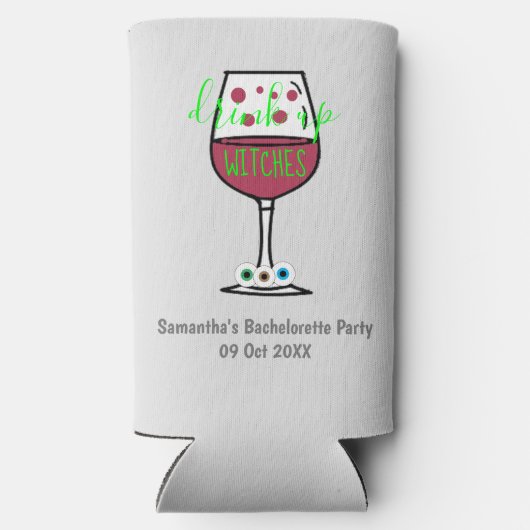 Drink op heksen Halloween Bachelorette Seltzer Blikjeskoeler (Achterkant)