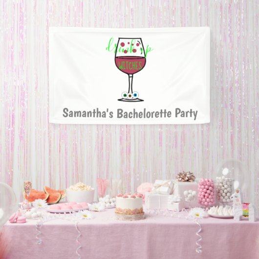 Drink op heksen Halloween Bachelorette Spandoek (Feest)