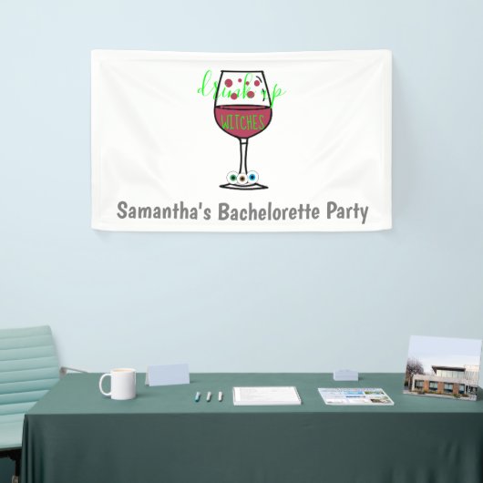 Drink op heksen Halloween Bachelorette Spandoek (Beurs)
