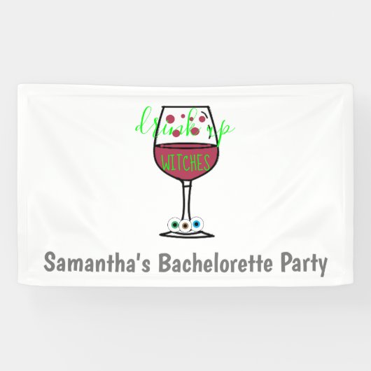 Drink op heksen Halloween Bachelorette Spandoek (Horizontaal)