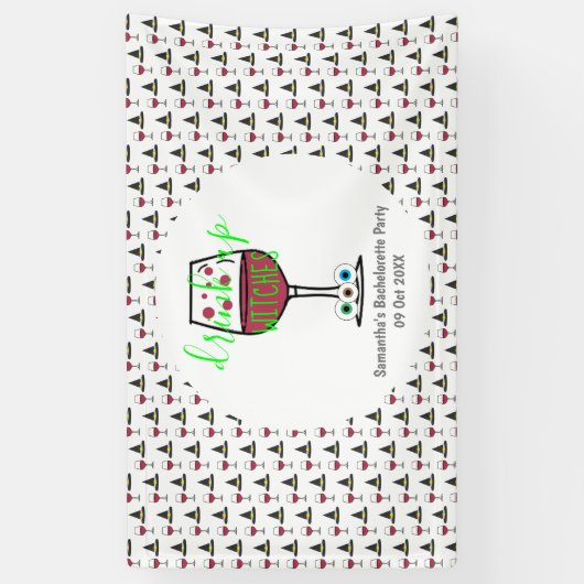 Drink op heksen Halloween Bachelorette Spandoek (Verticaal)