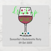 Drink op heksen Halloween Bachelorette Sparkling Wijnetiket (Enkel label)