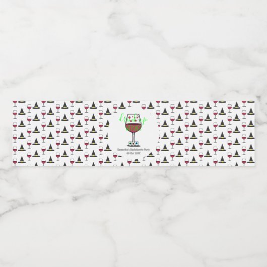 Drink op heksen Halloween Bachelorette Waterfles Etiket (Enkel label)