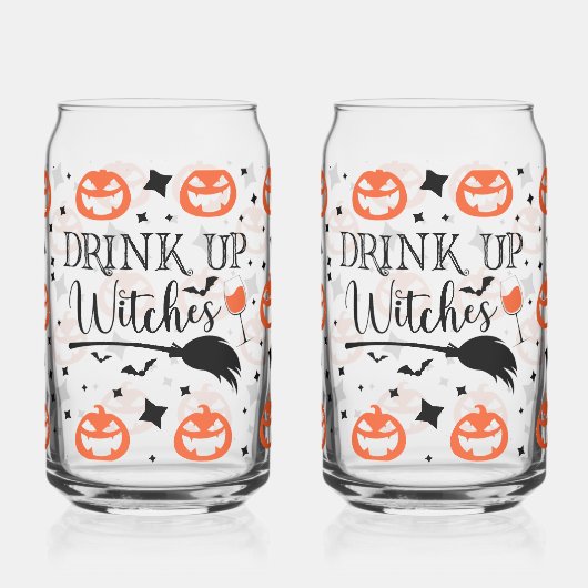 Drink Op Heksen Halloween Blikvorm Glas (Links)