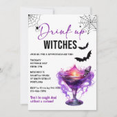 Drink Op Heksen Halloween Feest Uitnodiging (Voorkant)