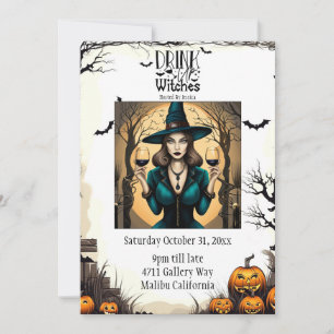 Drink op heksen Halloween Kaart