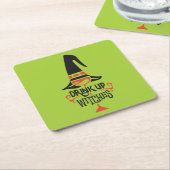 Drink op heksen | Halloween Kartonnen Onderzetters (Schuin)