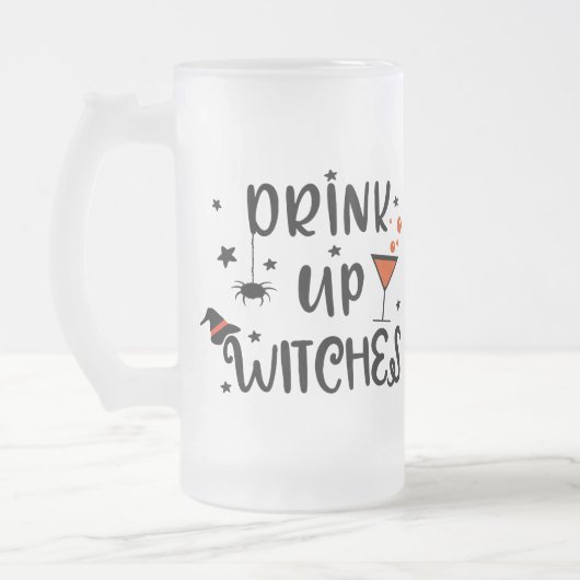 Drink op heksen Halloween Matglas Bierpul (Links)