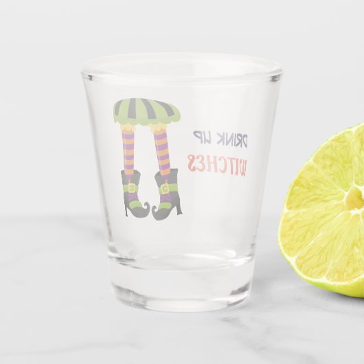 Drink op heksen Halloween Shot Glas (Achterkant)