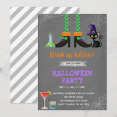 Drink op heksen halloween uitnodiging (Voorkant / Achterkant)
