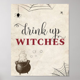 Drink Op Heksen Halloween Volwassenen Feest Eettaf Poster