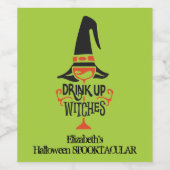 Drink op heksen Halloween Wijn Etiket (Enkel label)