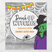 Drink op heksen Halloween Wijn Etiket (Enkel label)