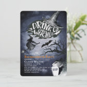 Drink op heksen Night Bachelorette Party Kaart (Staand voorkant)