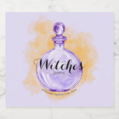Drink Op Heksen Paarse Waterverf Toverdrank Sparkling Wijnetiket (Enkel label)