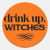 Drink op heksen ronde sticker (Voorkant)