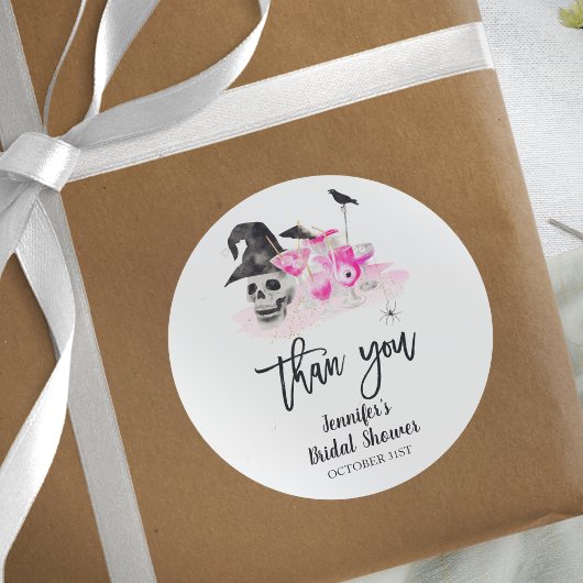 Drink Op, Heksen Roze Bruiloft Brunch Ronde Sticker