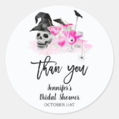 Drink Op, Heksen Roze Bruiloft Brunch Ronde Sticker (Voorkant)